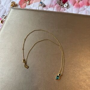 Coach Gold Necklace with Teal Pendant
